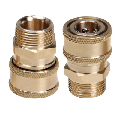 

High Pressure Water Gun Spray Connectors Garden Hose Quick Connector Heavy-duty Copper Hose Fittings 38 In Male&Female Water