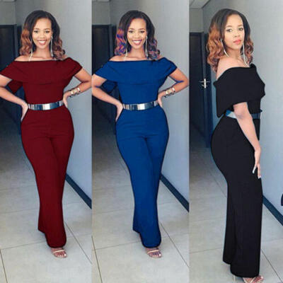 

USA Women Clubwear Suit Bodycon Party Jumpsuit Romper Trousers Long Pants Summer