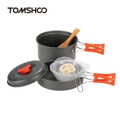 

TOMSHOO Outdoor Camping Hiking Cookware Backpacking Cooking Picnic Pot Set Cook Set