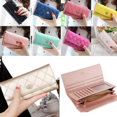 

Fashion Women Leather Bifold Wallet Clutch Card Holders Purse Lady Long Handbag