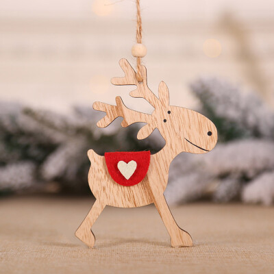 

Kids Favors Xmas Tree Hanging Wooden Ornaments Elk Santa Claus Pendant Christmas Decoration