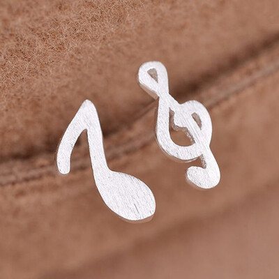 

Color Asymmetry Musical Note Stud Earrings For Women Creative Jewelry Accessory