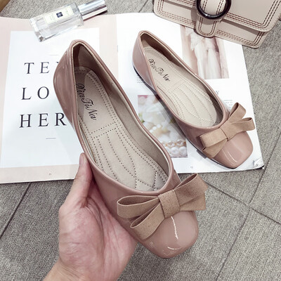 

Single shoe female Korean cute bow flat bean shoes chic soft shoes in summer pouring shoes
