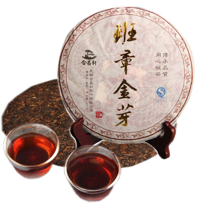 

Cooked Puer Ripe Tea Cake Banzhang Golden Bud Black Puer Shu Cha Seven Son Cake Tea