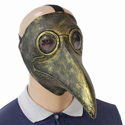 

Bird Beak Mask Doctor Raven Mask Latex Giant Bird Head Cosplay Party Costume Accessories No Light Silver