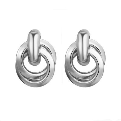 

Vintage Drop Dangle Earrings For Women Geometric ZA Metal Statement Earrings Gold Silver Color Twist Round Simple Punk Jewelry