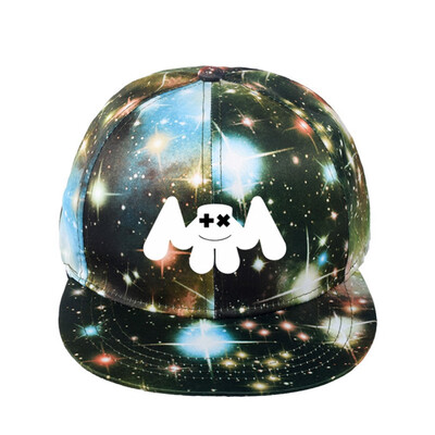 

DJ Marshmello Mask Kids Boys Galaxy Starry Sky Baseball Cap Hip Hop Hat Holiday