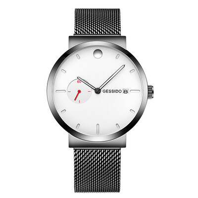 

Black Creative Watches Men 2018 Top Brand Luxury Mens Quartz Watch Steel Mesh Date Stopwatch Clock Male relogio masculino saati