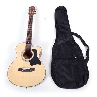 

Glarry 38 inch Spruce Front Cutaway Folk Guitar with Bag Burlywood Color