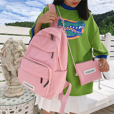 

Fashion schoolbag female ins Korean version ulzzang high school student backpack tide large capacity junior high school double sho