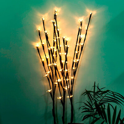 

Siaonvr Stylish Branch Tree Twig Leaf Solar Outdoor Garden 60 Warm White LED Lights 3Pcs