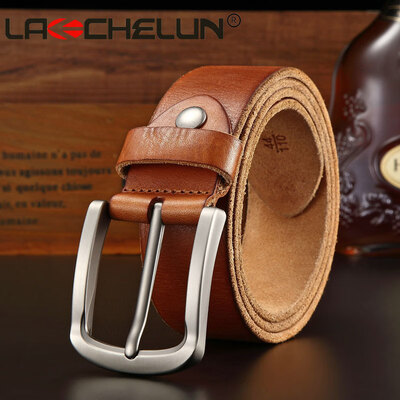 

The first layer of leather mens washed retro belt pin buckle pure leather wild belt