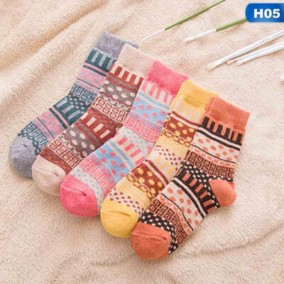 

5 PairsPack Autumn Winter Women Fashion Thicken Warm Rabbit hair Socks National style Socks