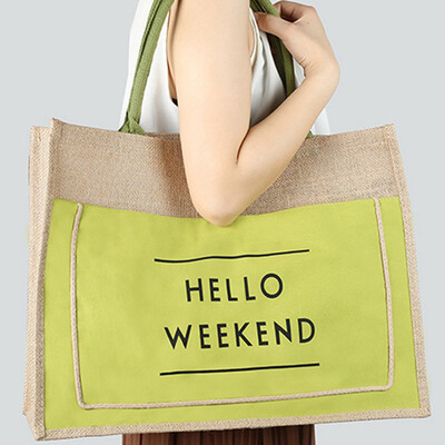 

Women Casual Large Capacity Beach Shopping Bag Linen Tote Shoulder Handbag