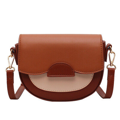 

Mini Contrast Color Saddle bag For Women 2019 Summer Green Crossbody Bags Lady Shoulder Messenger Bag Female Leather Handbags