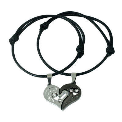 

I Love You Weaving Pair Double Heart Leather Rope Bracelet Hand Circle Unisex Pair Bracelet Jewellery Hot Gift