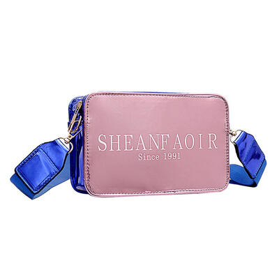 

Letter Print Glossy Shoulder Handbags Women Patent Leather Crossbody Bags