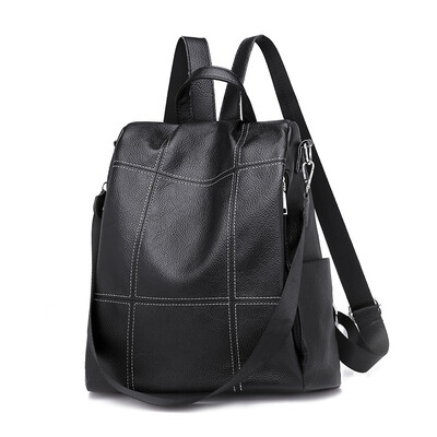 

Anti-theft shoulder bag female 2018 tide wild shoulder slung dual-use female bag fashion soft leather backpack female