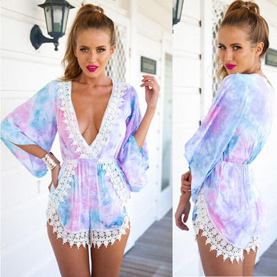 

Sexy Women Lace Playsuit Summer Party Evening Beach Jumpsuit Shorts