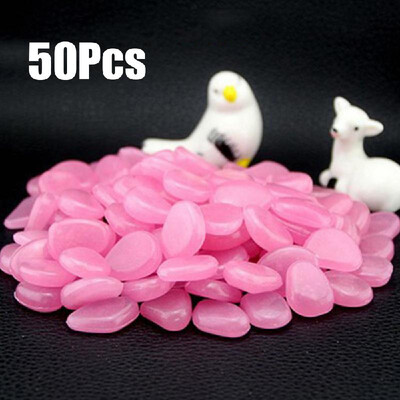 

50pcs Glow in the Dark Garden Pebbles for Walkways Aquarium Decor Plants Luminous Stones