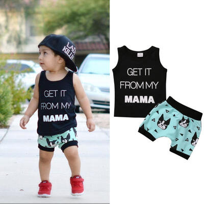 

Little Boys Toddler Kids Baby Boys Summer Sleeveless T-shirt TopsShorts Pants Outfits Clothes Set