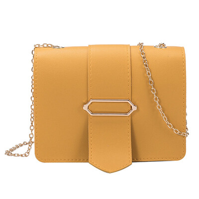 

Fashion Women Solid Color Square Chain Shoulder Bag Faux Leather Crossbody Pouch