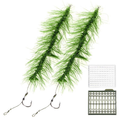 

2 Pcs Carp Fishing Accessories Hair Rigs Terminal Tackle with Hook&Weed