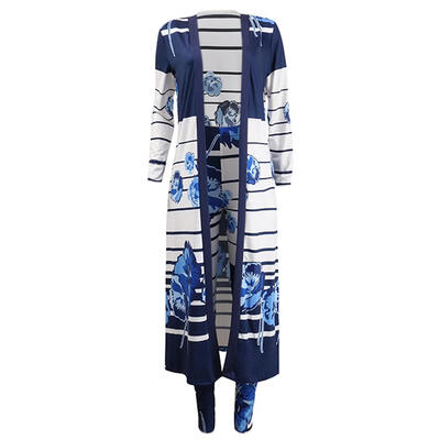 

2pcs Sexy Women Set Print Long Sleeve Cardigan Bodycon Pants Outfits Club