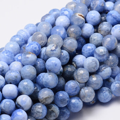

Dyed Natural Agate Faceted Round Beads Strands CornflowerBlue 8mm Hole 1mm about 48pcsstrand 153