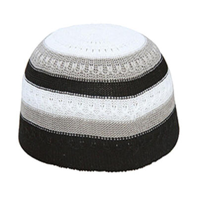 

Men Muslim Islamic Prayer Cap Color Block Outdoor Skull Hat Topi Beanie Headwear