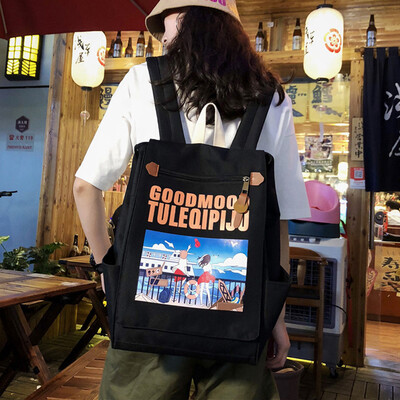 

Fashion Women Oxford Printing Cartoon Backpack Large Capacity Shoulder Bags