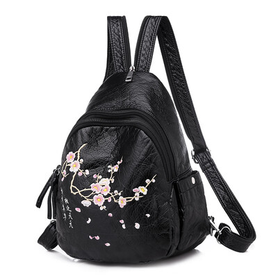 

Ancient Style Shoulder Bag New Ethnic Style Embroidery Bag Chinese Style Backpack Retro Style Soft Leather Breast Bag