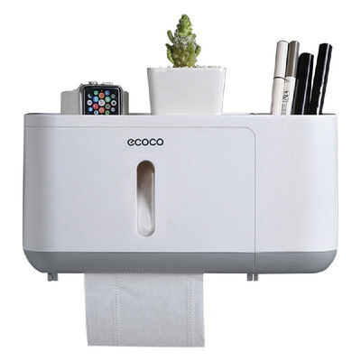 

Ecoco Paper Towel Dispenser Wall Mounted Paper Towel Holder Dispenser Bathroom Coreless Toilet Tissue Dispenser Garbage Bags Dispe