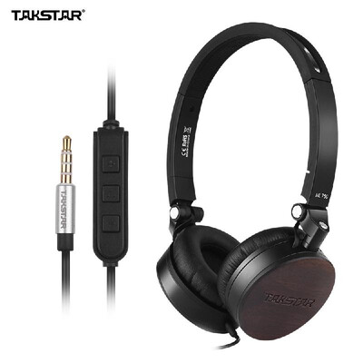 

TAKSTAR ML 750 MFi Certificated Sandalwood Foldable Over Ear Headphone with Mic Noise Cancelling Wired Dynamic Headsets Includin