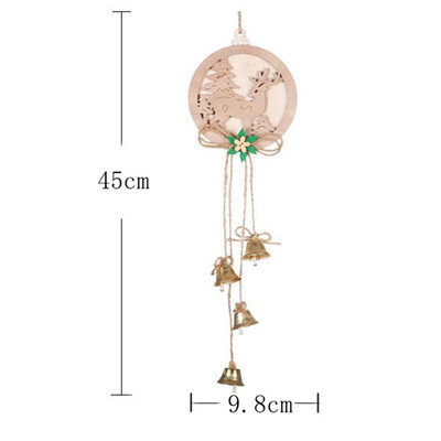 

Merry Christmas Bell Elk Deer Ornaments Wooden Star Pendants Christmas Tree Drop Hanging Xmas Decor