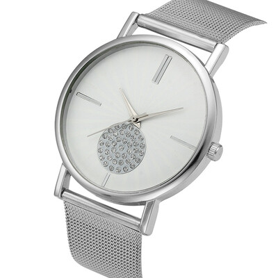 

Womens Watches Top Brand Luxury Fashion Women Crystal Stainless Steel Analog Quartz Wrist Watch Bracelet montre femme gift &Ff