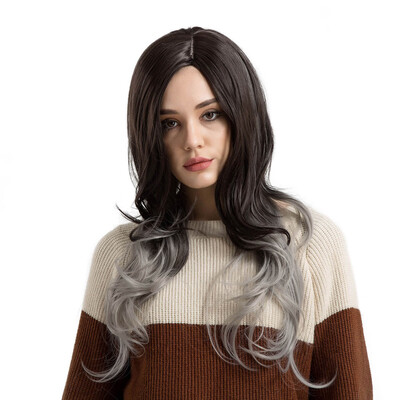 

〖Follure〗Long Loose Wavy No Lace Front Wig Curly Natural Full Hair Wigs Women Gradient