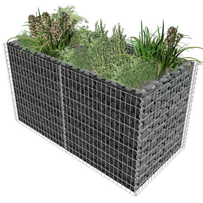 

Gabion Planter Steel 71"x354"x394" Silver