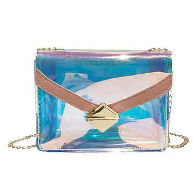 

Laser Transparent Chain Shoulder Handbags PVC Women Flap Crossbody Bags
