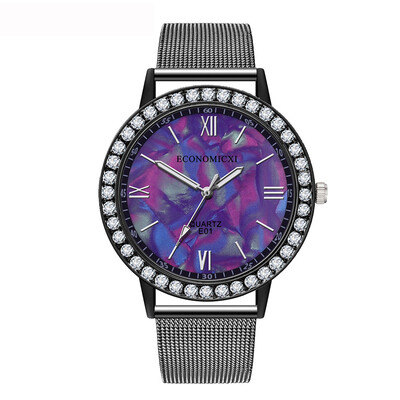 

RM Fashion Womens Quartz Watch Flower Rhinestone Wrist Watch Luxury Mesh Band Gift