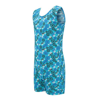 

YI QIAN WU printed boxer vest body suit gymnastics suit