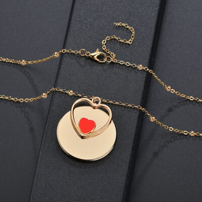 

Simple Ladies Round Pendant Necklace OL Style High Quality European And American Personality Charm Wedding Party Fashion Jewelry