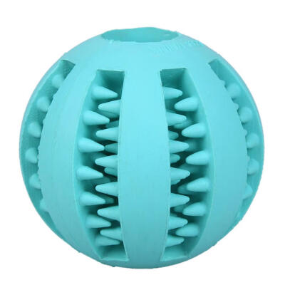 Pet Dog Puppy Cat Rubber Ball Chew Treat Cleaning Training Teething