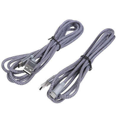 

USB Type C Cable Nylon Braided Fast Charger Wire Silver Grey