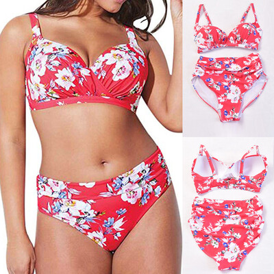 

Roseonmyhand Sexy Womens Plus Size High Waist Bikini Set Swimwear Beach Swimsuit Monokini