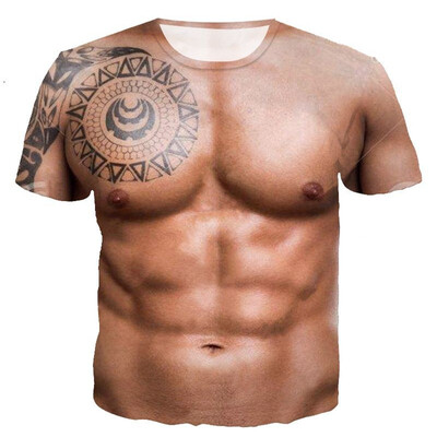 

Summer Fashion Men Funny 3D Print Casual Punk Short Sleeves T-Shirt