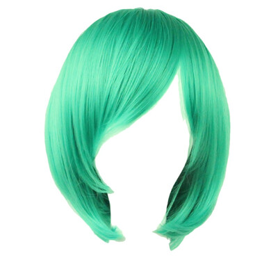 

Gobestart Anime Fashion Short Wig Cosplay Party Straight Wig Green