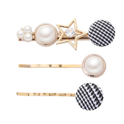

3pcsset Korean Girls Crown Pearls Button Bobby Pins Women Styling Hairpins