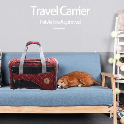 

Pet Carrier Travel Bag Airline Approved Train Car Pet Travel Carrier Breathable for Dogs Cats