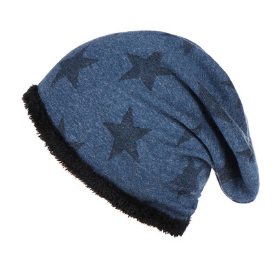 

Tailored Fashion Women Pentagram Printed Velvet Keep Warm Winter Wool Knitted Hat Cap